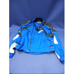 Large Scoyco Blue Motorcycle Waterproof Jacket w Inside Pads